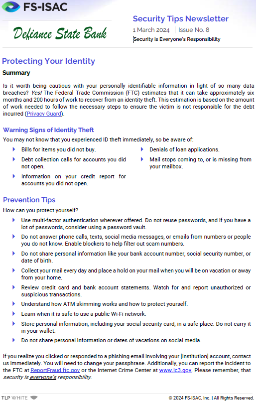 FS-ISAC Security Tips Newsletter 2024-03